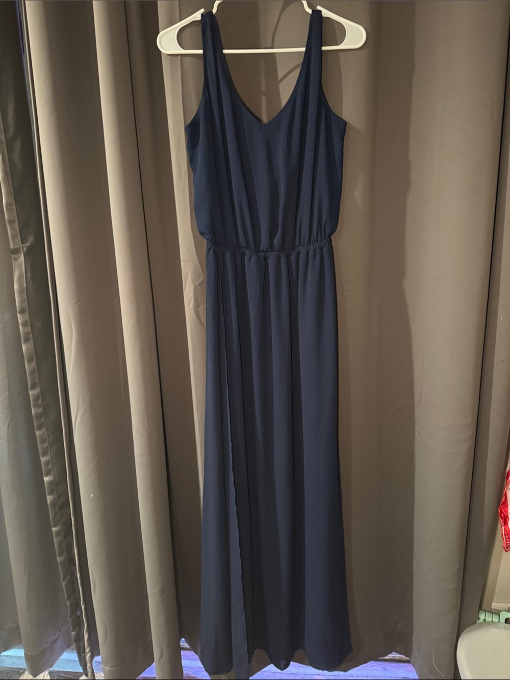 Show Me Your MuMu Women's Kendall Maxi Dress V-Neck Crisp Low Back Size XL Blue